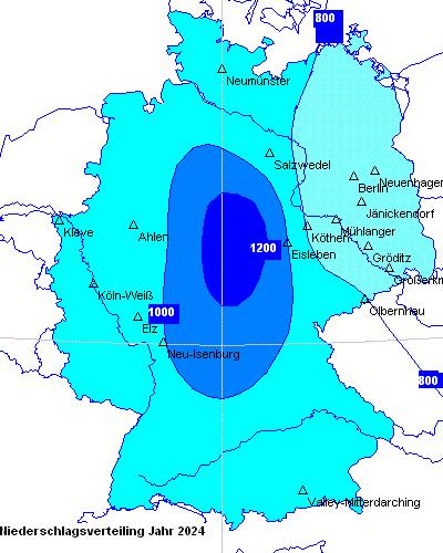 Niederschlagsverteilung des Jahres 2022